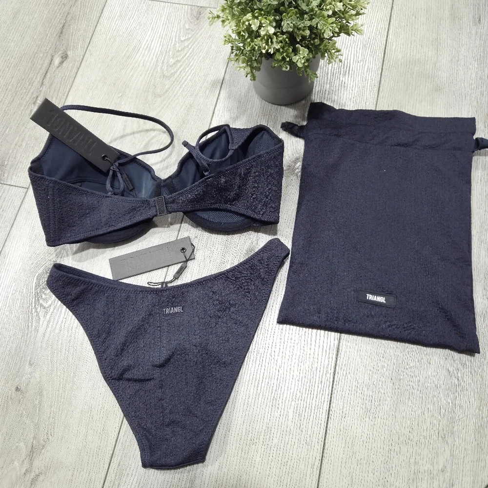Triangl Swimwear Navy Blue Bikini Set
